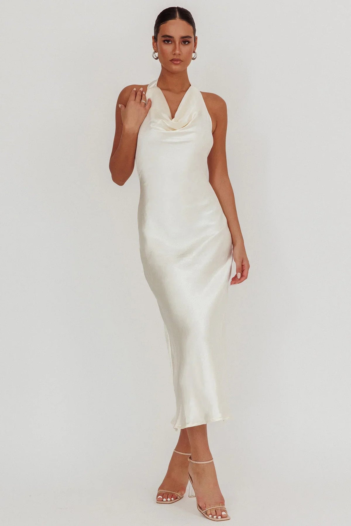 Element Halterneck Maxi Dress Champagne