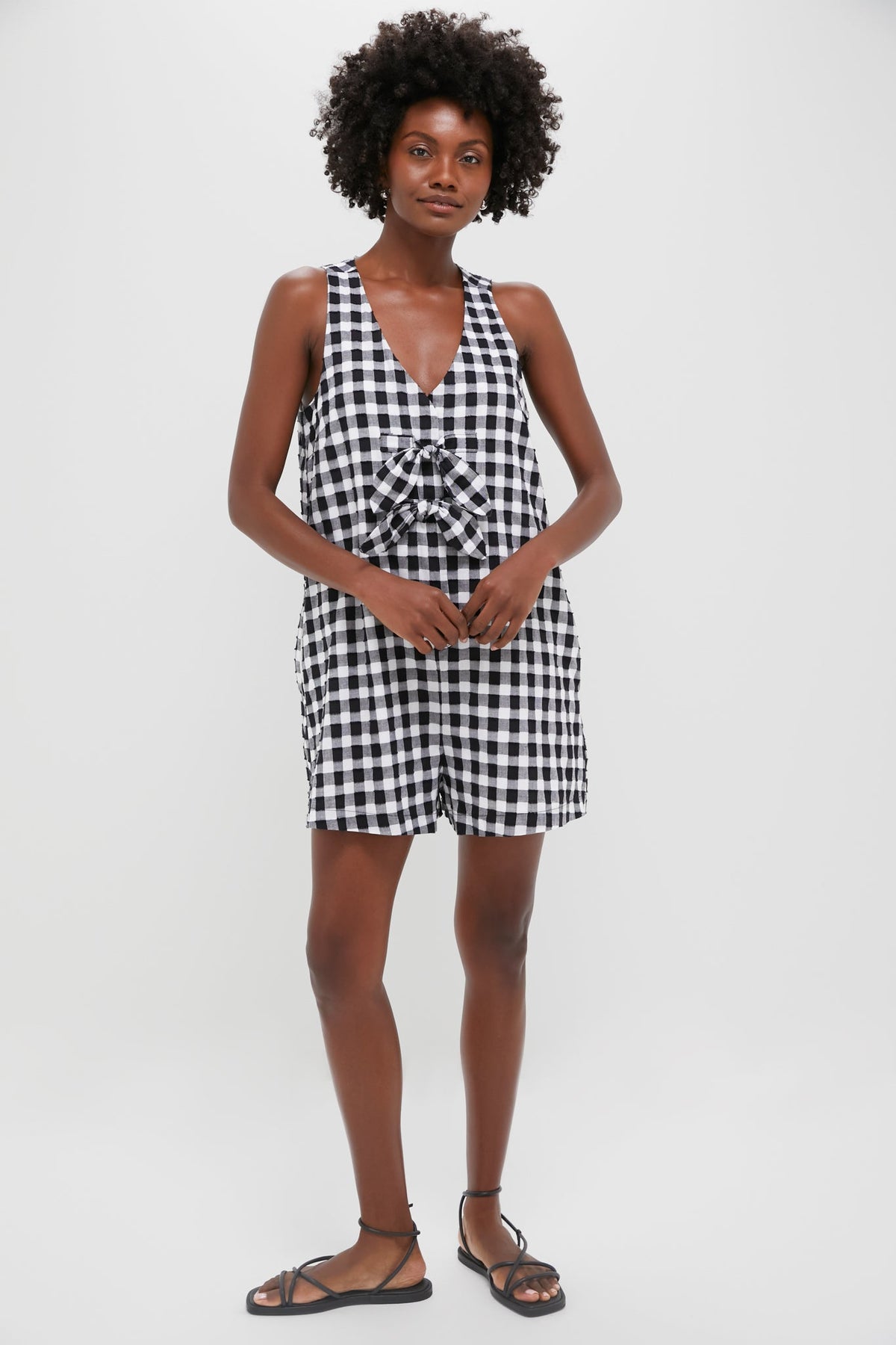 Black Gingham Myla Romper