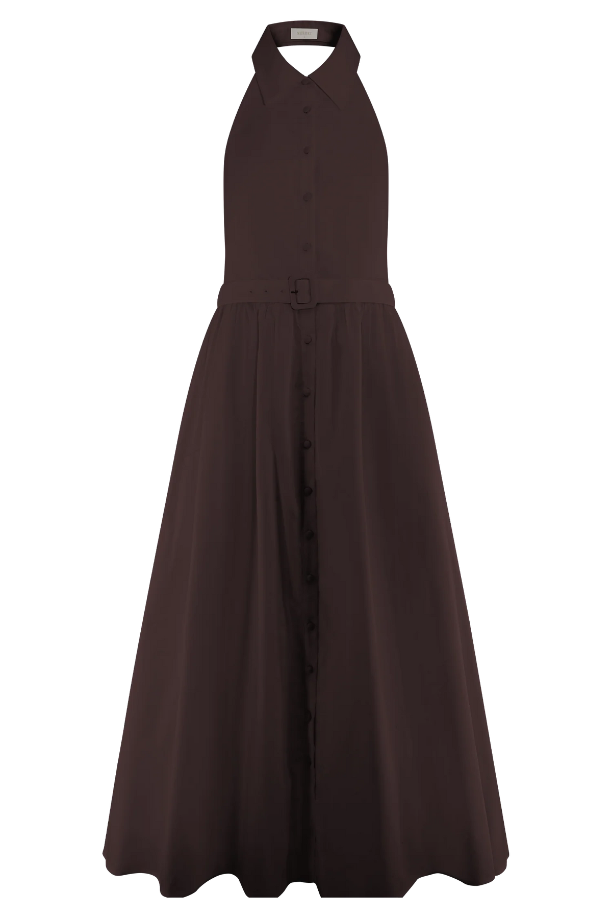 Cindy Collared Midi Dress - Chocolate