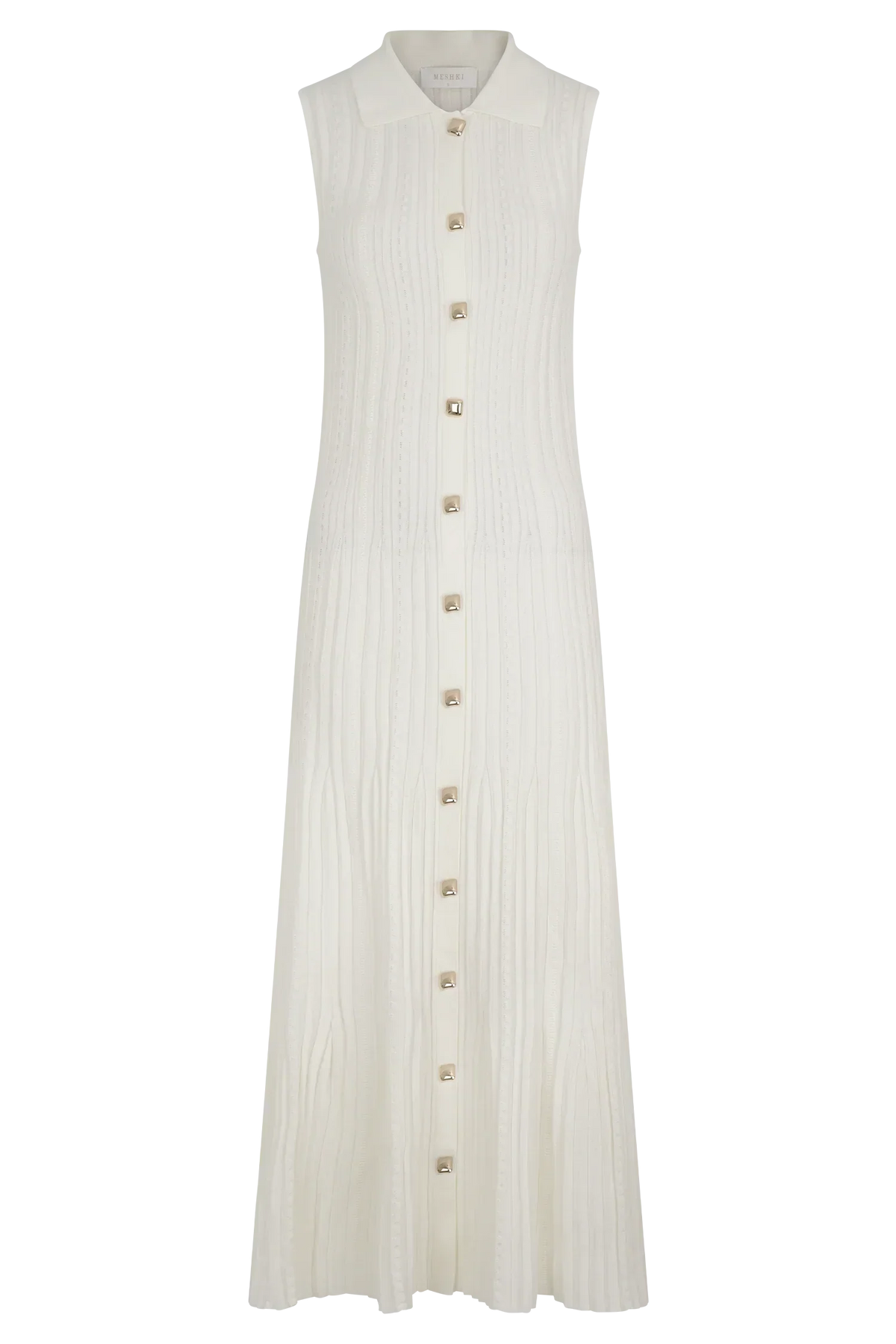 Margie Sleeveless Knit Midi Dress - White