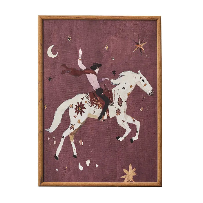 Cowboy Frame Glass Print