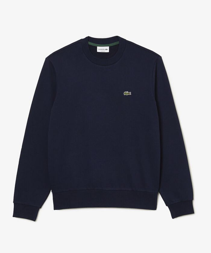 Lacoste Classic Fit Crew Neck Fleece Sweater (Navy)