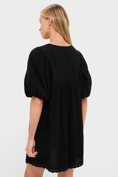 Black Crochet Diana Mini Dress
