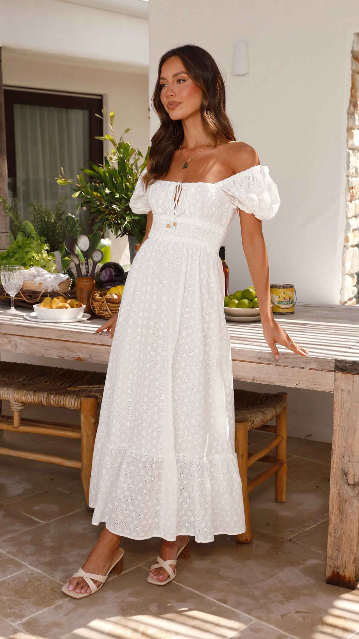 Tania Midi Dress - White