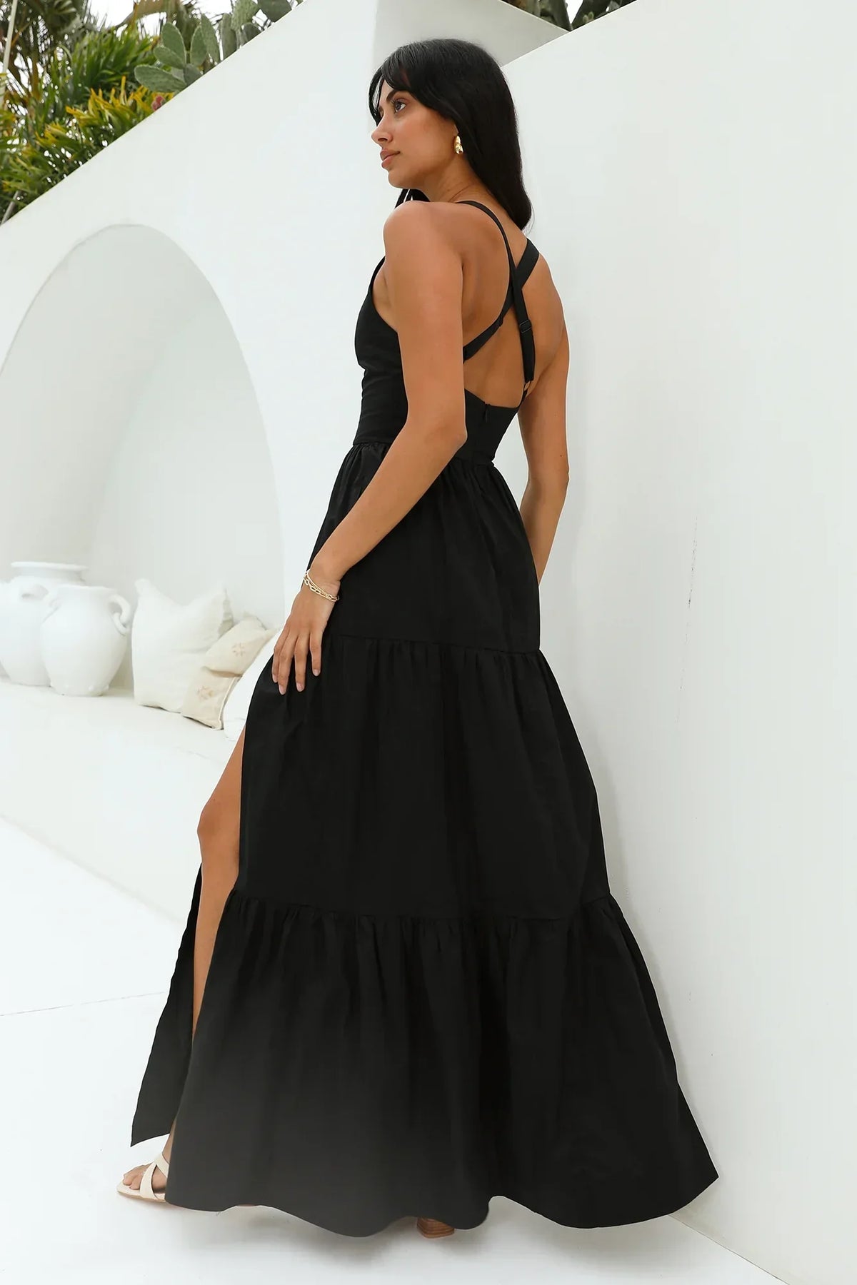 Polished Beauty Maxi Dress Black