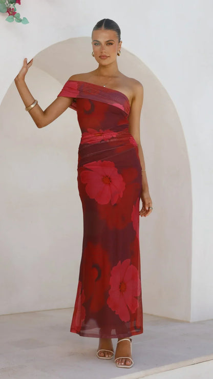 Jelani Maxi Dress - Red Floral