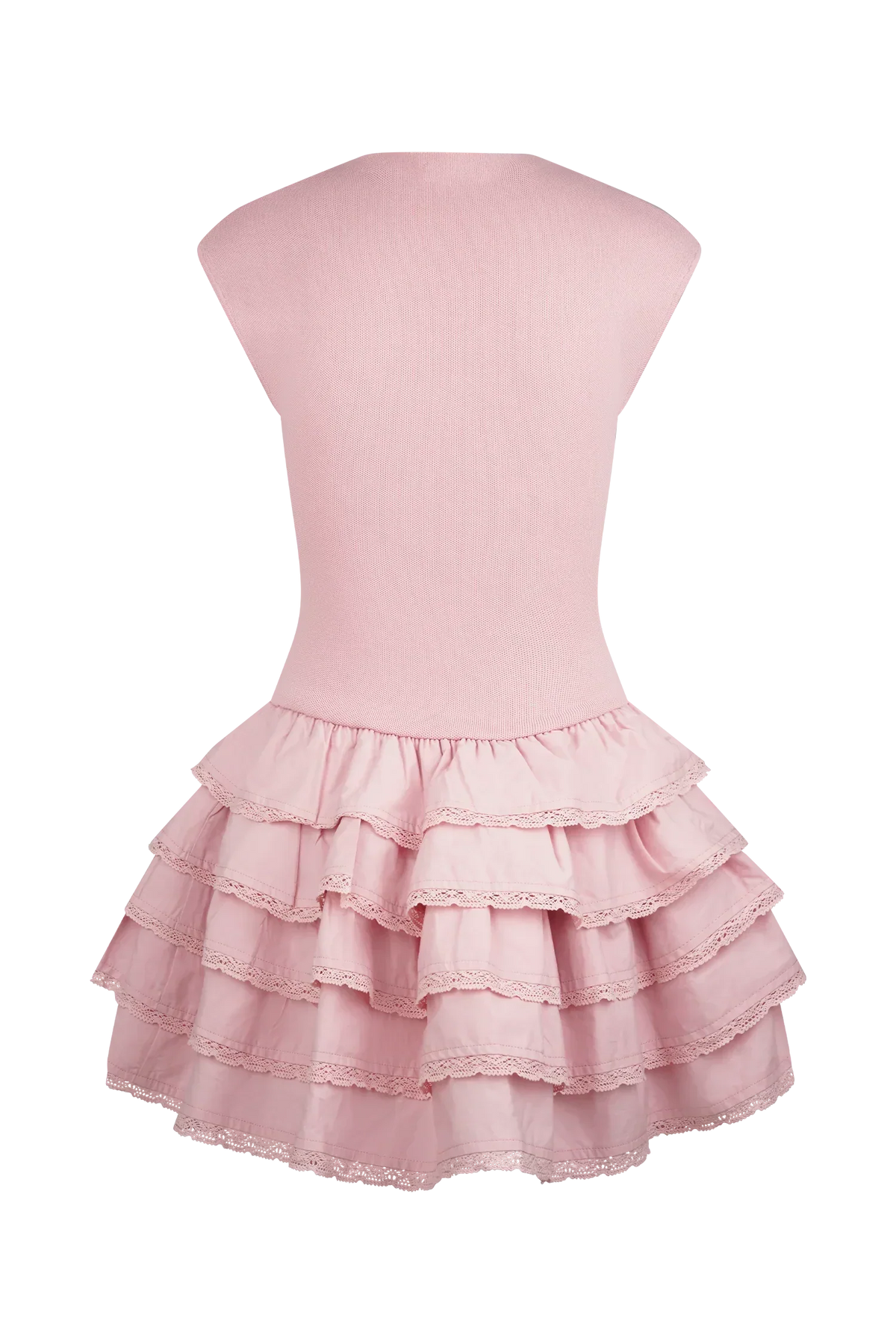 Maeve Ruffle Knit Mini Dress - Dusty Pink