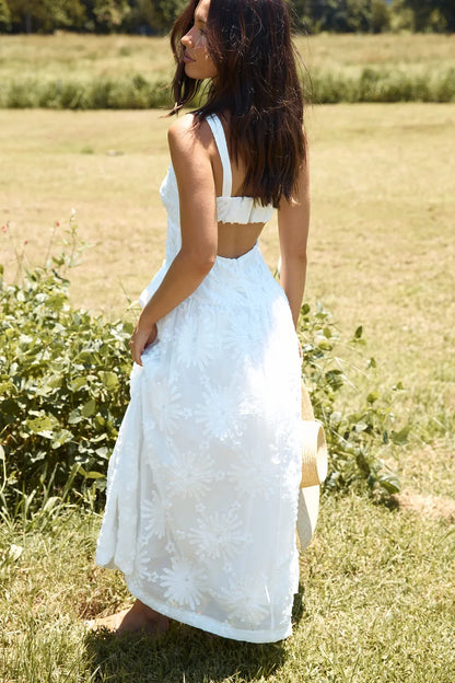 Porcelain Princess Maxi Dress White