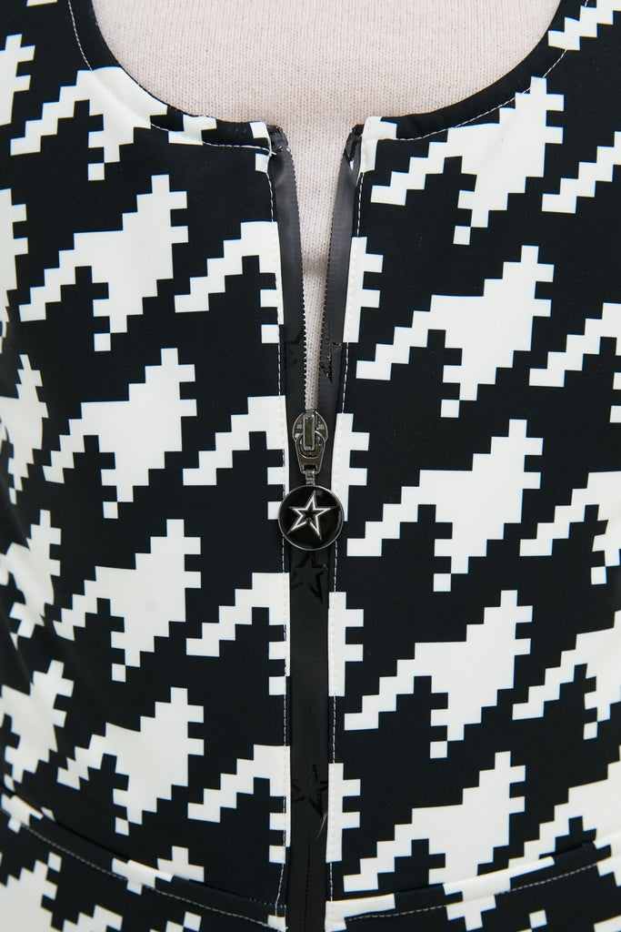 Black and White Houndstooth JG Bib Ski Pant