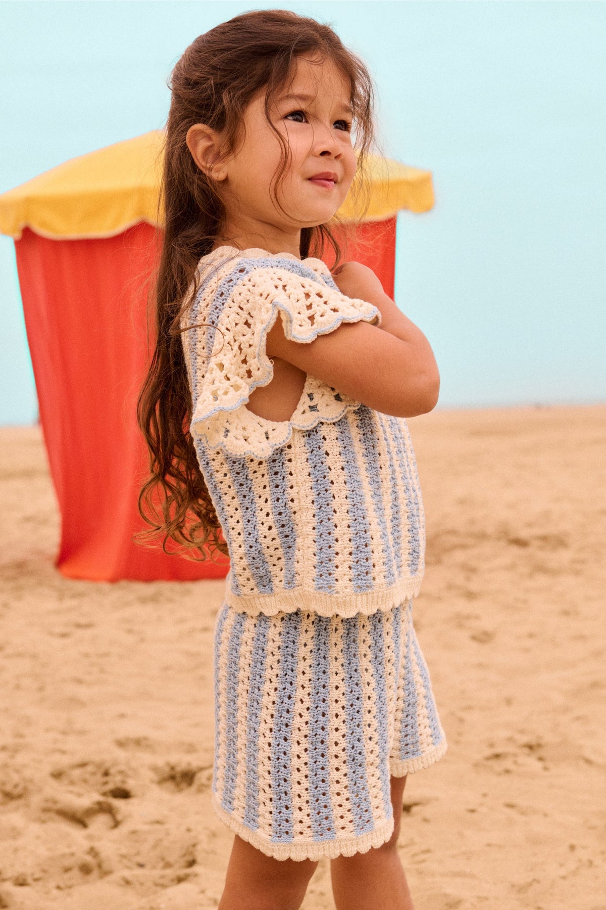 Blue Stripes Mekylane Shorts