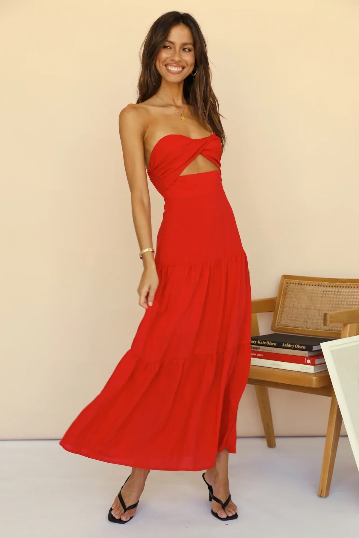 Free Falling Maxi Dress Red