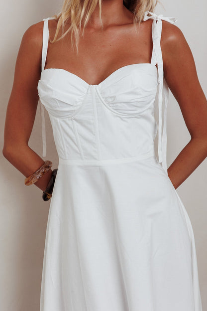 Anntonia Tied Shoulder Maxi Dress White