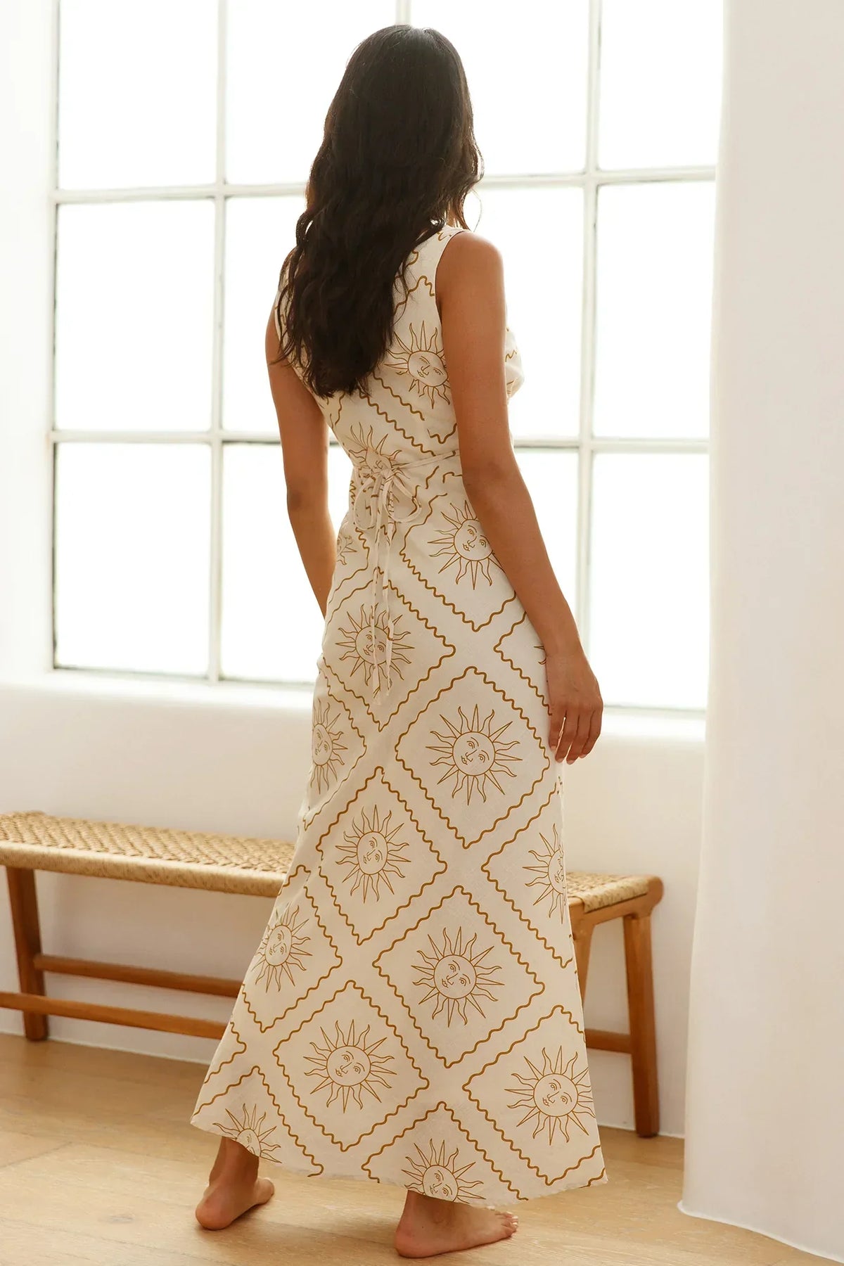 Breezy Blaze Maxi Dress Beige