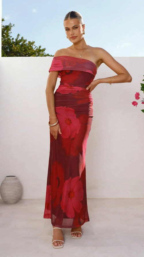 Jelani Maxi Dress - Red Floral