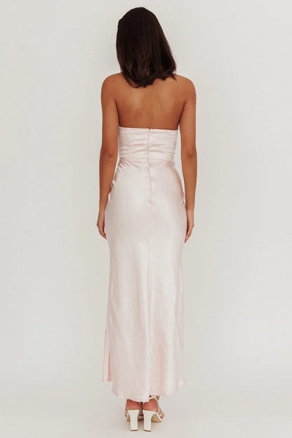 City Of Stars Strapless Maxi Dress Baby Pink