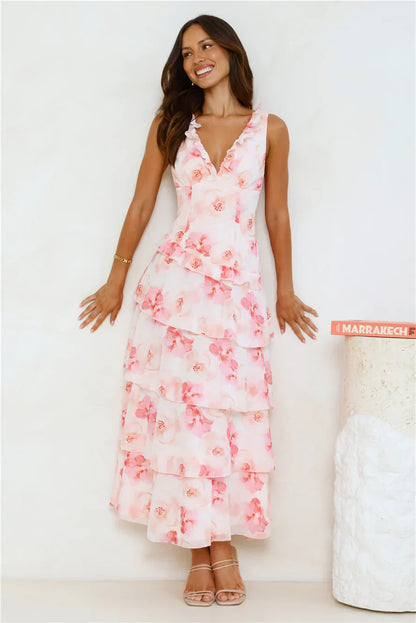 Sunset In Bali Maxi Dress Pink