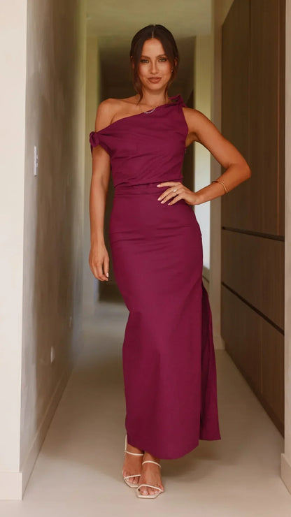 Simone Maxi Dress - Wine