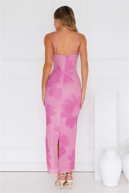 Amber Splendour Mesh Maxi Dress Purple