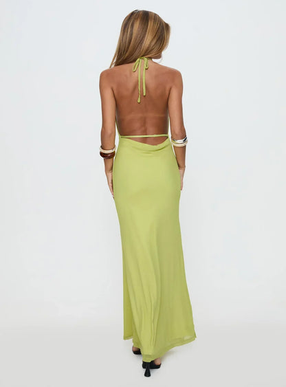 Rhaenyra Halter Maxi Dress Green