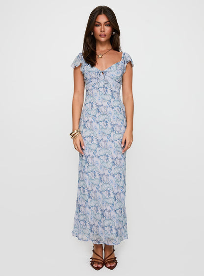 Dahleia Maxi Dress Blue Paisley