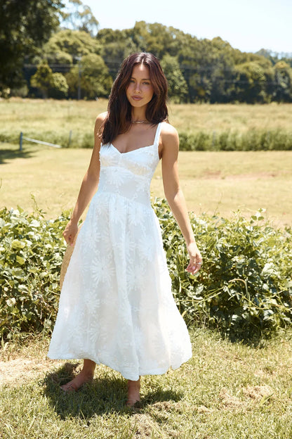 Porcelain Princess Maxi Dress White