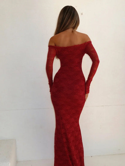 EMERSON LONG SLEEVE MAXI DRESS RED