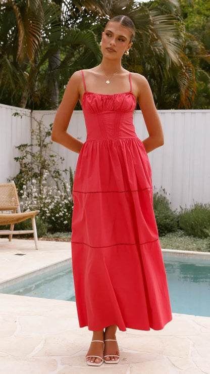 Isabella Maxi Dress - Red