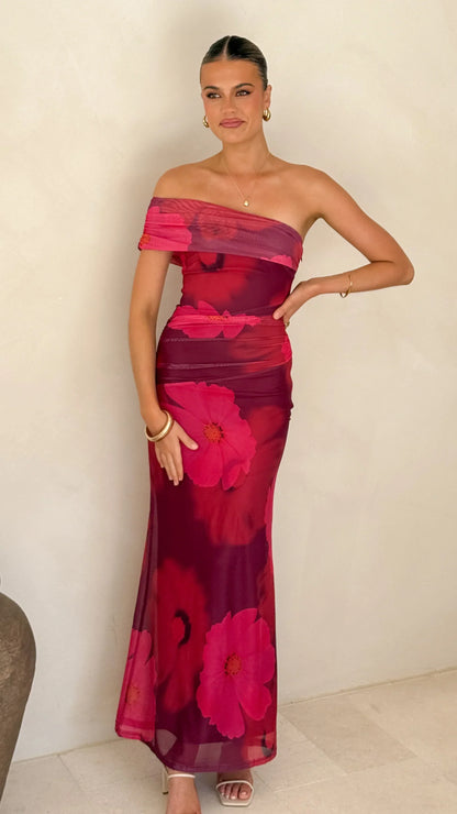 Jelani Maxi Dress - Red Floral