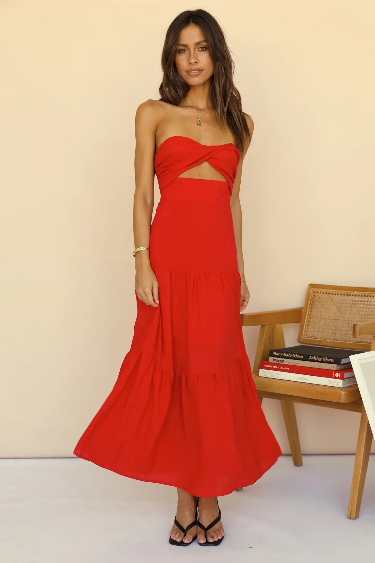 Free Falling Maxi Dress Red