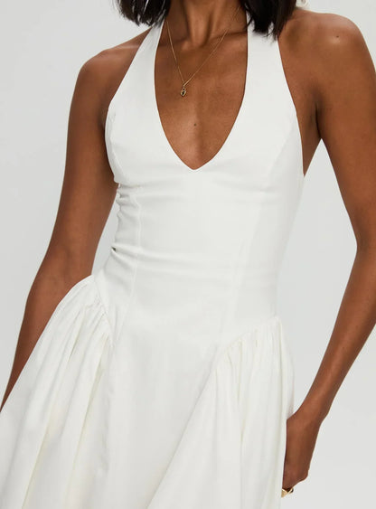 Karisse Halter Mini Dress White
