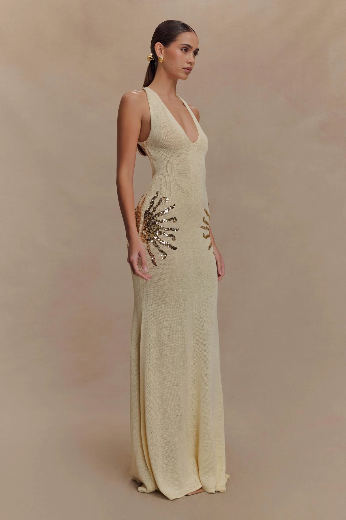 Ellington Knit Maxi Dress With Sequin - Ivory
