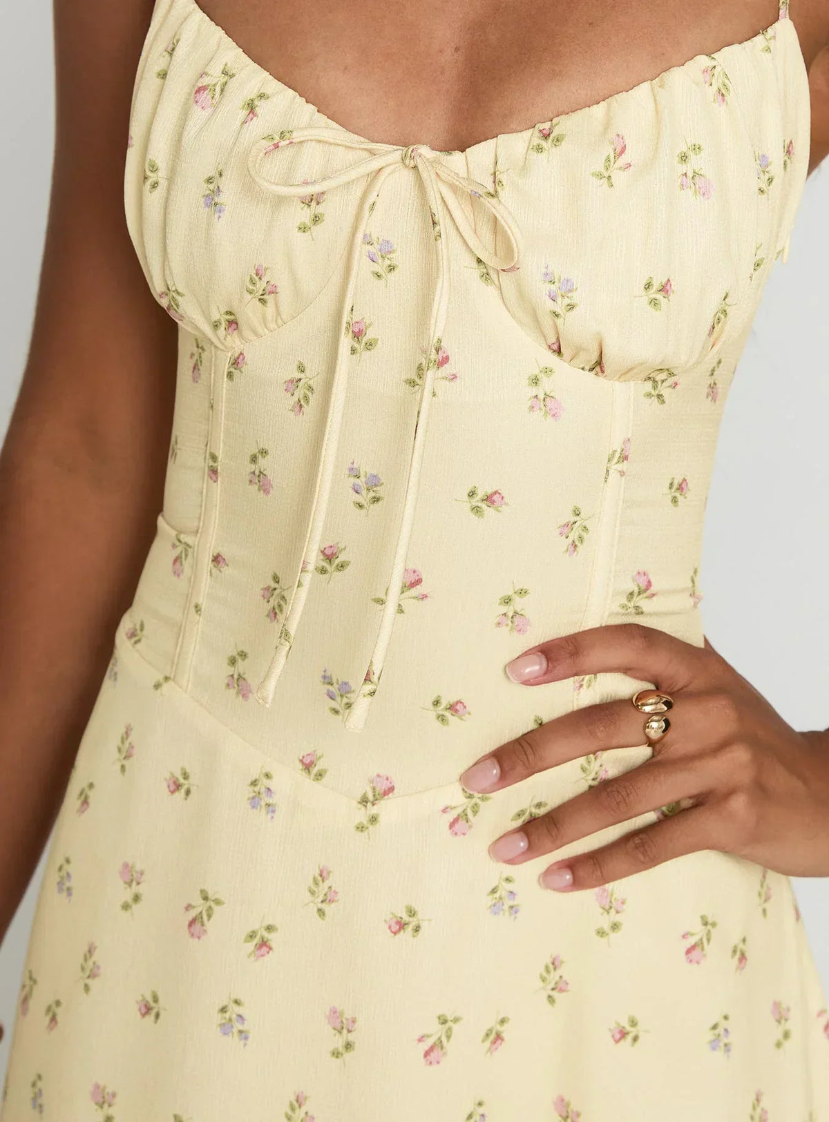 Members Only Maxi Dress Yellow Floral