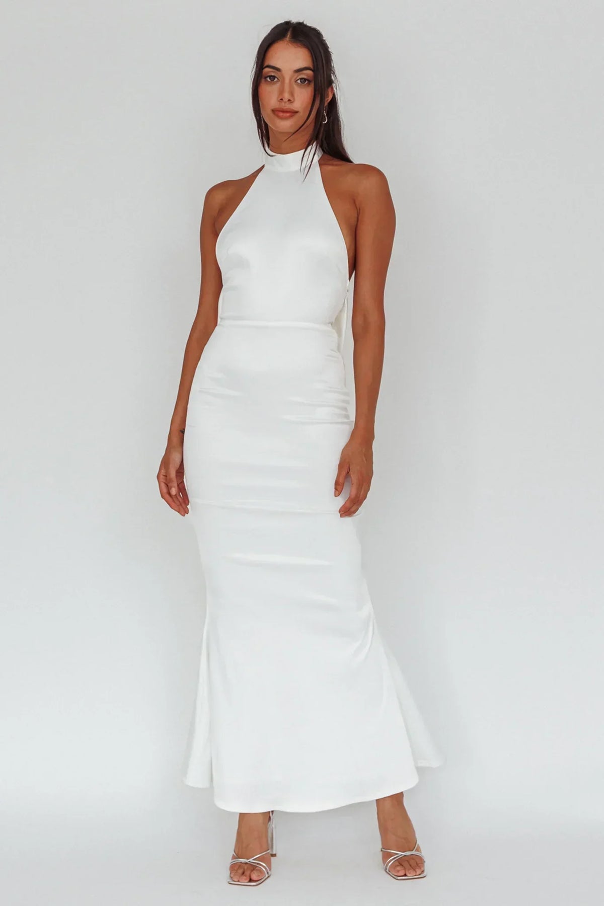 Fifth Avenue Bow Back Maxi Dress White