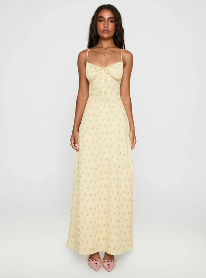 Members Only Maxi Dress Yellow Floral