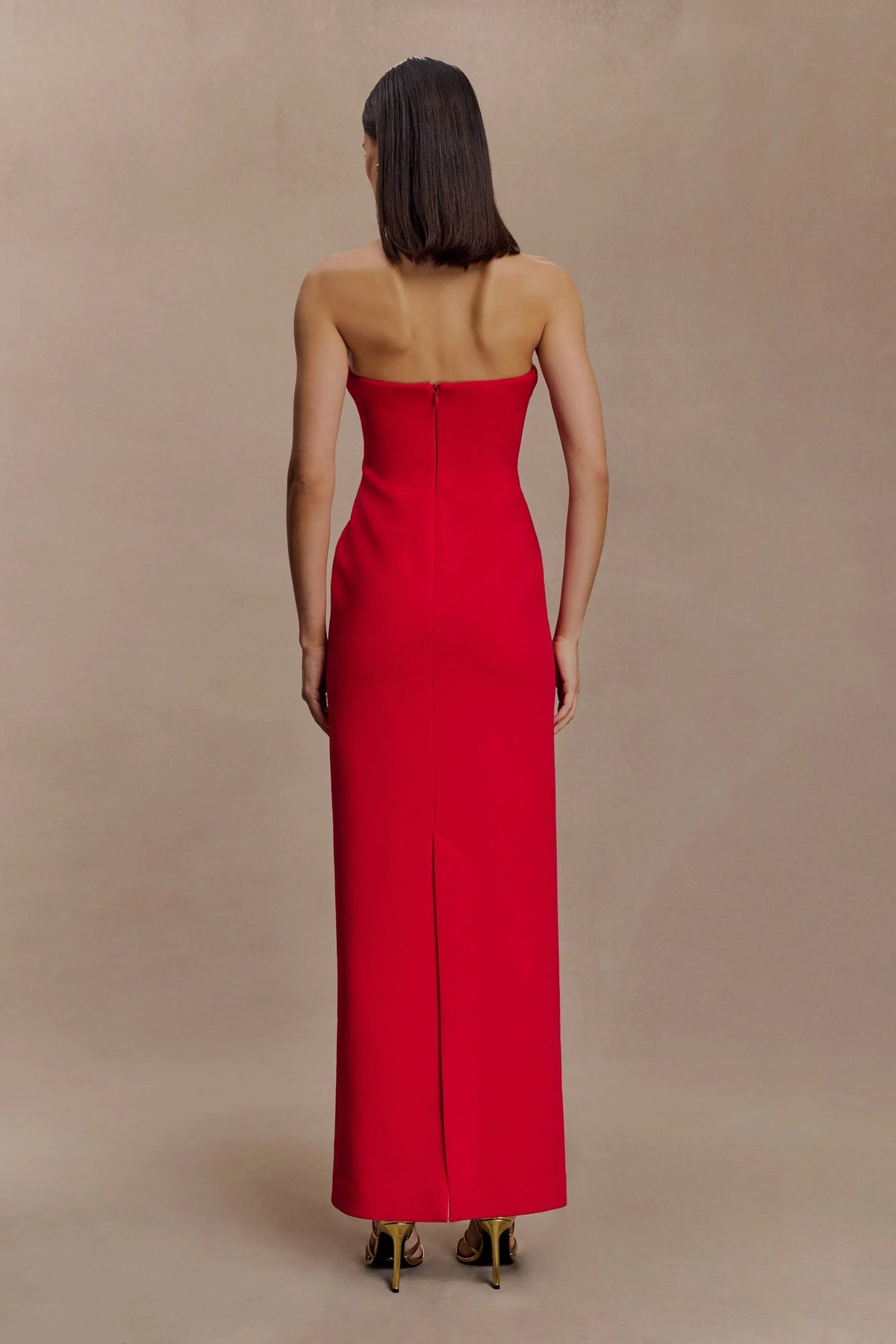 Lianne Strapless Maxi Dress - Red