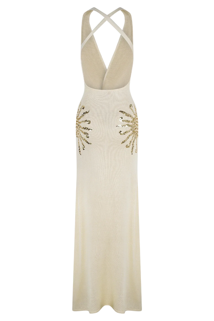 Ellington Knit Maxi Dress With Sequin - Ivory