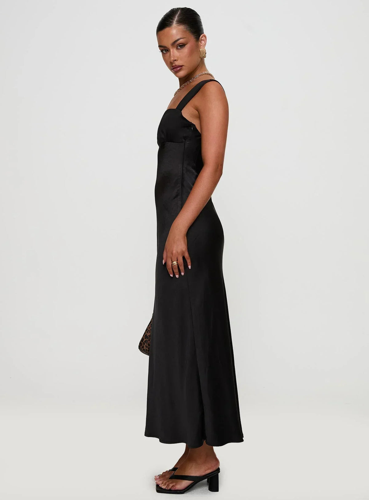 Radioactive Bias Cut Maxi Dress Black