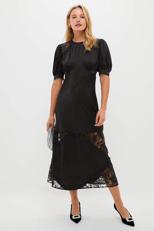 Black Lace Pierpont Midi Dress