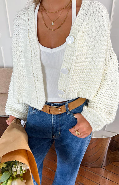 Jen White Knit Cardigan