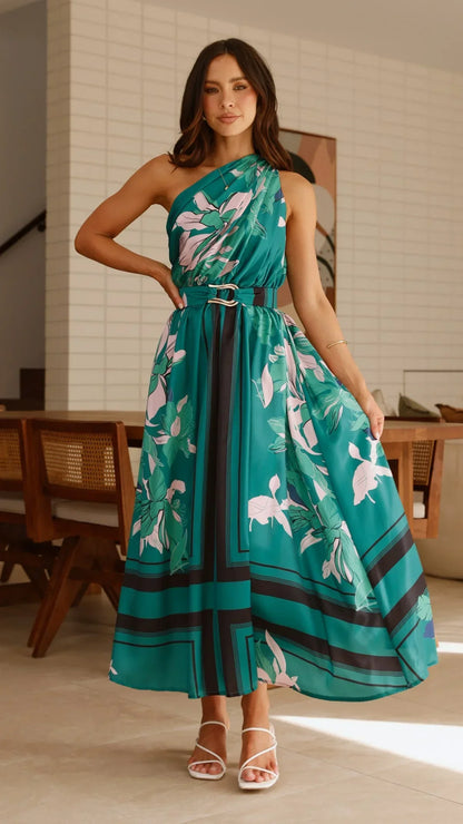 Hadas Maxi Dress - Green Print