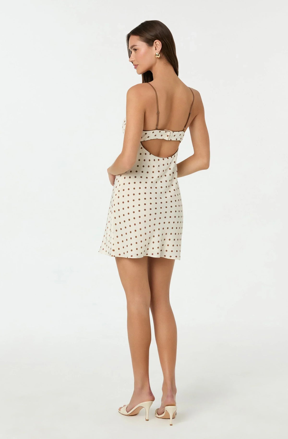 Satin Polka Dot Mini Dress