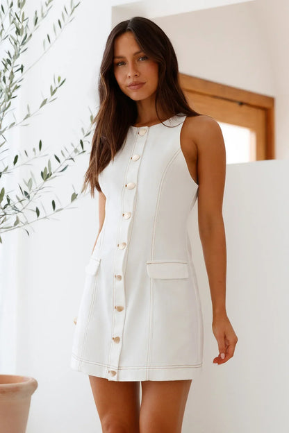 Soothing Dawn Mini Dress White