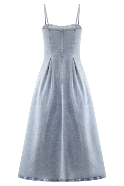 Harlyn Denim Midi Dress - Light Blue