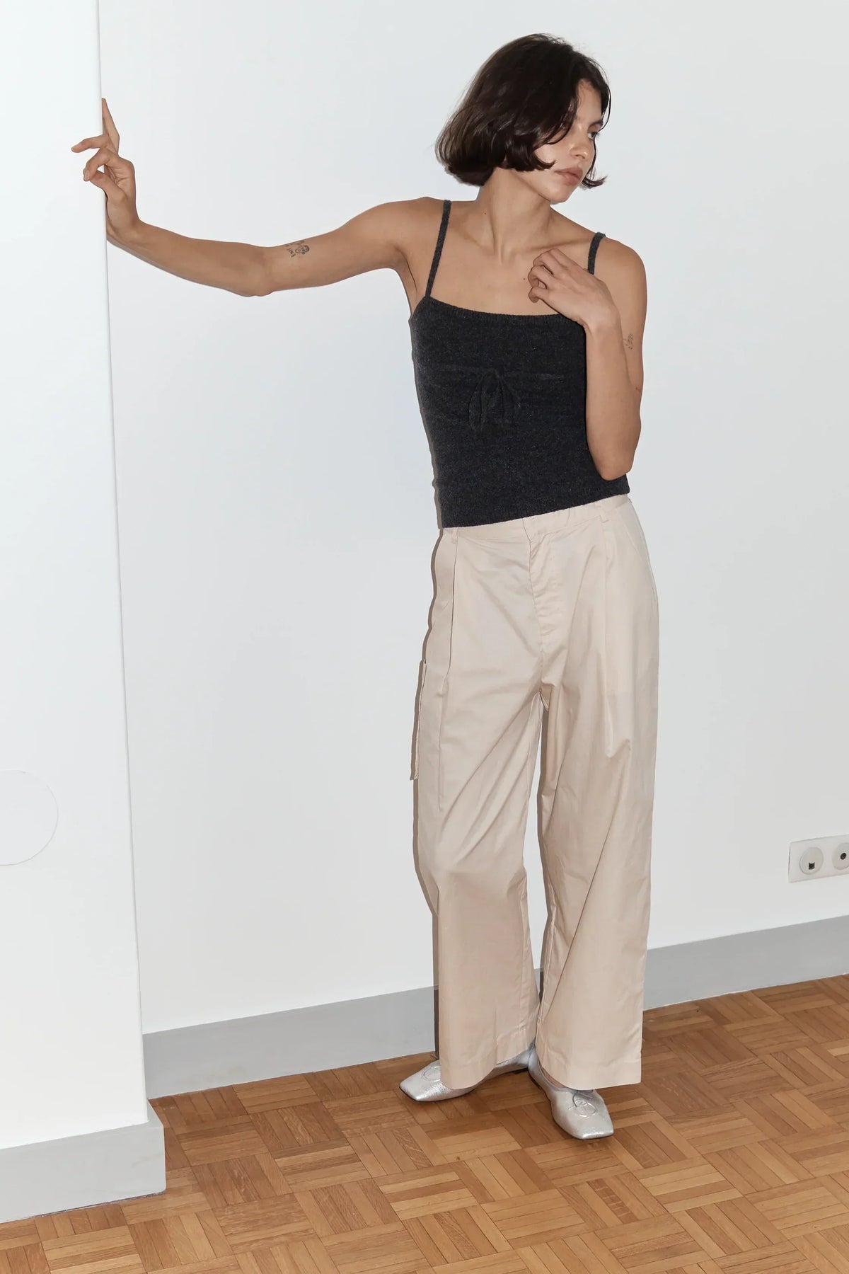 Gathered Pocket Pant - Off White