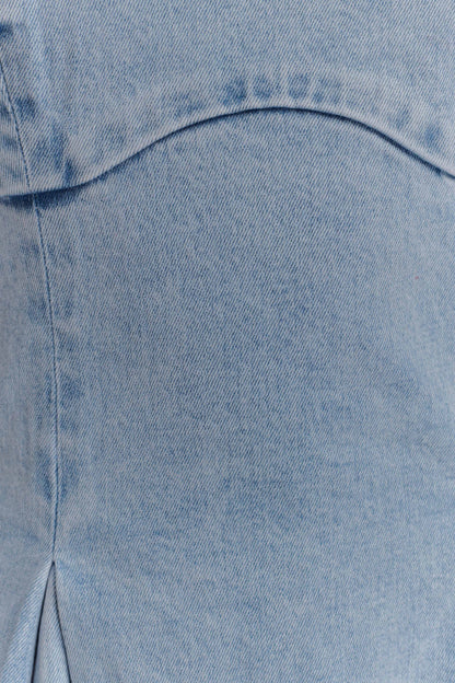 Harlyn Denim Midi Dress - Light Blue