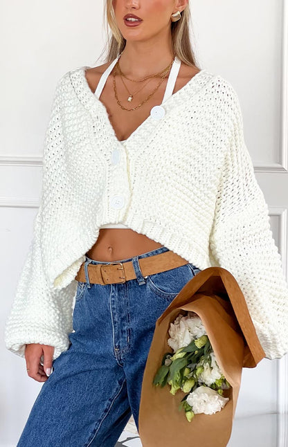 Jen White Knit Cardigan
