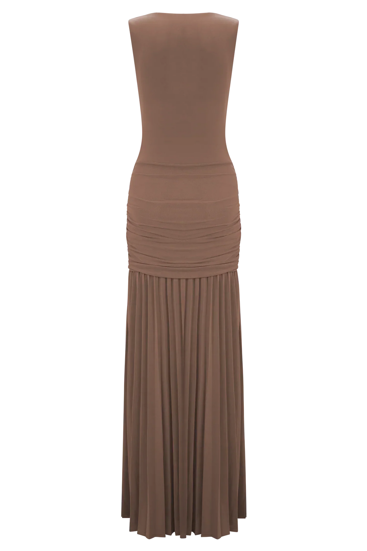 Dania Cowl Neck Slinky Maxi Dress - Mocha Mousse