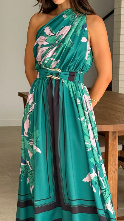 Hadas Maxi Dress - Green Print