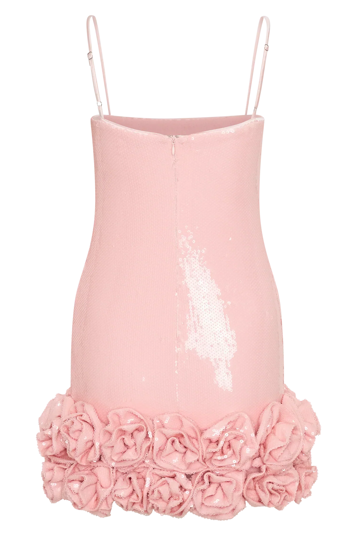 Faye Sequin Flower Mini Dress - Pale Pink