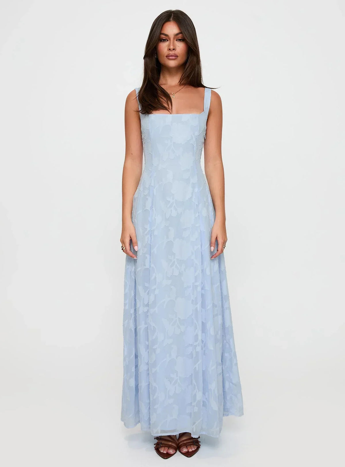 Margaux Burnout Maxi Dress Blue